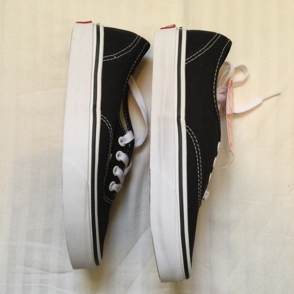 Vans Authentic Classic Black Canvas Tennis Shoes VN000EE3BLK Womens 5.5 - Picture 5 of 9